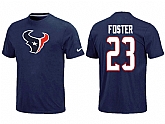 Nike Houston Texans 23 FOSTER Name & Number Blue T-Shirt,baseball caps,new era cap wholesale,wholesale hats