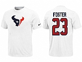 Nike Houston Texans 23 FOSTER Name & Number White T-Shirt,baseball caps,new era cap wholesale,wholesale hats