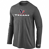 Nike Houston Texans Authentic Logo Long Sleeve T-Shirt D.Gray,baseball caps,new era cap wholesale,wholesale hats