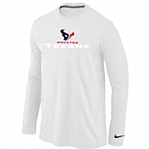 Nike Houston Texans Authentic Logo Long Sleeve T-Shirt White,baseball caps,new era cap wholesale,wholesale hats