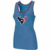 Nike Houston Texans Ladies Big Logo Tri-Blend Racerback stretch Tank Top L.Blue