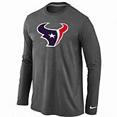 Nike Houston Texans Logo Long Sleeve T-Shirt D.Gray,baseball caps,new era cap wholesale,wholesale hats