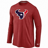 Nike Houston Texans Logo Long Sleeve T-Shirt Red,baseball caps,new era cap wholesale,wholesale hats