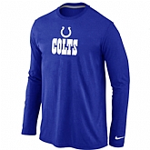 Nike Indianapolis Colts Authentic Logo Long Sleeve T-Shirt Blue,baseball caps,new era cap wholesale,wholesale hats