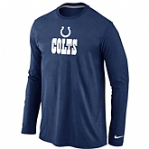 Nike Indianapolis Colts Authentic Logo Long Sleeve T-Shirt Dark blue,baseball caps,new era cap wholesale,wholesale hats