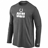 Nike Indianapolis Colts Authentic Logo Long Sleeve T-Shirt Dark grey,baseball caps,new era cap wholesale,wholesale hats