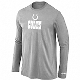 Nike Indianapolis Colts Authentic Logo Long Sleeve T-Shirt Light grey,baseball caps,new era cap wholesale,wholesale hats