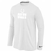 Nike Indianapolis Colts Authentic Logo Long Sleeve T-Shirt White,baseball caps,new era cap wholesale,wholesale hats
