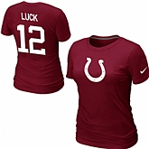 Nike Indianapolis Colts LUCK Name & Number Women's Red T-Shirt,baseball caps,new era cap wholesale,wholesale hats