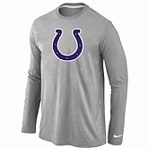 Nike Indianapolis Colts Logo Long Sleeve T-Shirt Gray,baseball caps,new era cap wholesale,wholesale hats