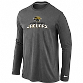 Nike Jacksonville Jaguars Authentic Logo Long Sleeve T-Shirt D.Gray,baseball caps,new era cap wholesale,wholesale hats