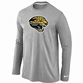 Nike Jacksonville Jaguars Logo Long Sleeve T-Shirt Gray,baseball caps,new era cap wholesale,wholesale hats