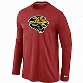 Nike Jacksonville Jaguars Logo Long Sleeve T-Shirt Red,baseball caps,new era cap wholesale,wholesale hats