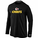 Nike Kansas City Chiefs Authentic Logo Long Sleeve T-Shirt Black,baseball caps,new era cap wholesale,wholesale hats