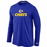 Nike Kansas City Chiefs Authentic Logo Long Sleeve T-Shirt Blue,baseball caps,new era cap wholesale,wholesale hats