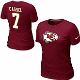 Nike Kansas City Chiefs Dexter 7 CASSEL Name & Number Women's T-Shirt Red,baseball caps,new era cap wholesale,wholesale hats