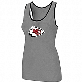 Nike Kansas City Chiefs Ladies Big Logo Tri-Blend Racerback stretch Tank Top L.grey