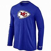 Nike Kansas City Chiefs Logo Long Sleeve T-Shirt Blue,baseball caps,new era cap wholesale,wholesale hats