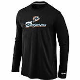 Nike Miami Dolphins Authentic Logo Long Sleeve T-Shirt Black,baseball caps,new era cap wholesale,wholesale hats
