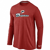 Nike Miami Dolphins Authentic Logo Long Sleeve T-Shirt Red,baseball caps,new era cap wholesale,wholesale hats