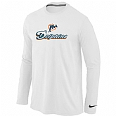 Nike Miami Dolphins Authentic Logo Long Sleeve T-Shirt White,baseball caps,new era cap wholesale,wholesale hats