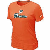 Nike Miami Dolphins Authentic Logo Women's T-Shirt Orange,baseball caps,new era cap wholesale,wholesale hats