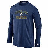 Nike Miami Dolphins Heart & Soul Long Sleeve T-Shirt D.Blue,baseball caps,new era cap wholesale,wholesale hats