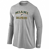 Nike Miami Dolphins Heart & Soul Long Sleeve T-Shirt Gray,baseball caps,new era cap wholesale,wholesale hats