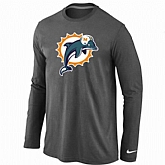 Nike Miami Dolphins Logo Long Sleeve T-Shirt D.Gray,baseball caps,new era cap wholesale,wholesale hats