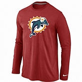Nike Miami Dolphins Logo Long Sleeve T-Shirt Red,baseball caps,new era cap wholesale,wholesale hats