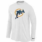 Nike Miami Dolphins Logo Long Sleeve T-Shirt White,baseball caps,new era cap wholesale,wholesale hats