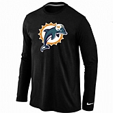 Nike Miami Dolphins Logo Long Sleeve T-Shirt black,baseball caps,new era cap wholesale,wholesale hats