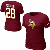 Nike Minnesota Vikings Adrian Peterson Name & Number Women's T-Shirt Red,baseball caps,new era cap wholesale,wholesale hats