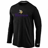 Nike Minnesota Vikings Authentic Logo Long Sleeve T-Shirt Black,baseball caps,new era cap wholesale,wholesale hats