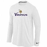Nike Minnesota Vikings Authentic Logo Long Sleeve T-Shirt White,baseball caps,new era cap wholesale,wholesale hats