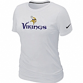 Nike Minnesota Vikings Authentic Logo Women's T-Shirt White,baseball caps,new era cap wholesale,wholesale hats