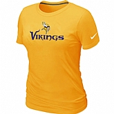 Nike Minnesota Vikings Authentic Logo Women's T-Shirt Yellow,baseball caps,new era cap wholesale,wholesale hats
