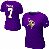 Nike Minnesota Vikings Christian Ponder Name & Number Women's T-Shirt purple,baseball caps,new era cap wholesale,wholesale hats