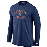 Nike Minnesota Vikings Heart & Soul Long Sleeve T-Shirt D.Blue,baseball caps,new era cap wholesale,wholesale hats