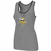 Nike Minnesota Vikings Ladies Big Logo Tri-Blend Racerback stretch Tank Top L.grey