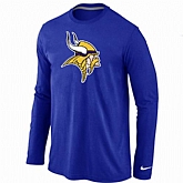 Nike Minnesota Vikings Logo Long Sleeve T-Shirt Blue,baseball caps,new era cap wholesale,wholesale hats