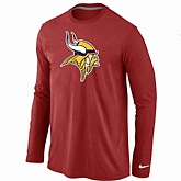 Nike Minnesota Vikings Logo Long Sleeve T-Shirt Red,baseball caps,new era cap wholesale,wholesale hats