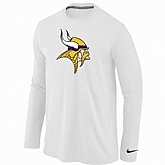 Nike Minnesota Vikings Logo Long Sleeve T-Shirt White,baseball caps,new era cap wholesale,wholesale hats