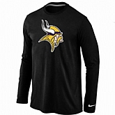 Nike Minnesota Vikings Logo Long Sleeve T-Shirt black,baseball caps,new era cap wholesale,wholesale hats