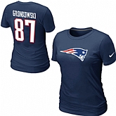 Nike New England Patriots 87 GRONKOWSKI Name & Number Women's T-Shirt,baseball caps,new era cap wholesale,wholesale hats