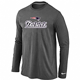 Nike New England Patriots Authentic Logo Long Sleeve T-Shirt D.Gray,baseball caps,new era cap wholesale,wholesale hats