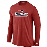 Nike New England Patriots Authentic Logo Long Sleeve T-Shirt Red,baseball caps,new era cap wholesale,wholesale hats