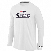 Nike New England Patriots Authentic Logo Long Sleeve T-Shirt White,baseball caps,new era cap wholesale,wholesale hats