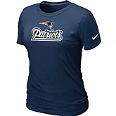 Nike New England Patriots Authentic Logo Women's T-Shirt D.Blue,baseball caps,new era cap wholesale,wholesale hats