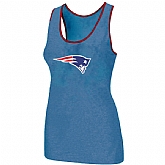 Nike New England Patriots Ladies Big Logo Tri-Blend Racerback stretch Tank Top L.Blue